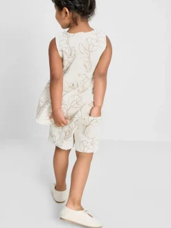1,5–8 Jahre | Besticktes Set aus ärmelloser Jeansbluse und Shorts