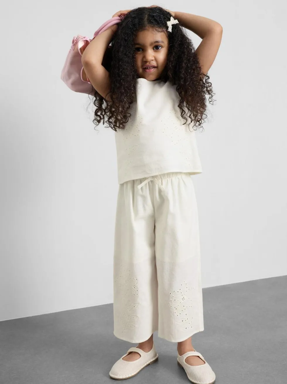 1,5–12 Jahre | Bestickte „The Edit Hose“ aus Leinenmischung