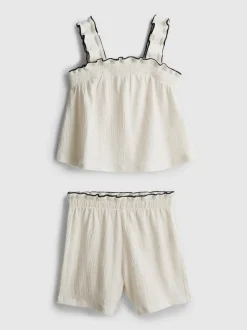 1,5–9 Jahre | Bluse und Shorts in Knitteroptik
