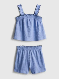 1,5–9 Jahre | Bluse und Shorts in Knitteroptik