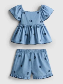 1,5–9 Jahre | Chambray-Bluse und Shorts im Set
