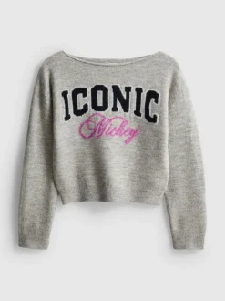 7–15 Jahre | „Disney Micky Maus“ Pullover mit U-Boot-Ausschnitt