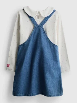 1–9 Jahre | „Disney Minnie Maus“ Top mit Kragen und Jeans-Latzkleid