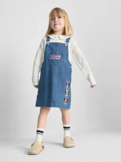 1–9 Jahre | „Disney Minnie Maus“ Top mit Kragen und Jeans-Latzkleid