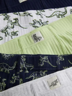 1,5–11 Jahre | Gerippte Boxershorts mit Dinosaurier-Grafik, 5er-Pack