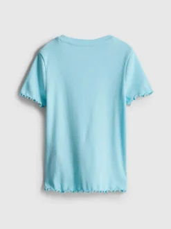 1,5–8 Jahre | Geripptes T-Shirt mit gekräuseltem Saum