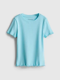 1,5–8 Jahre | Geripptes T-Shirt mit gekräuseltem Saum