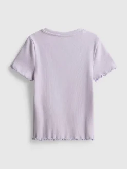 1,5–8 Jahre | Geripptes T-Shirt mit gekräuseltem Saum