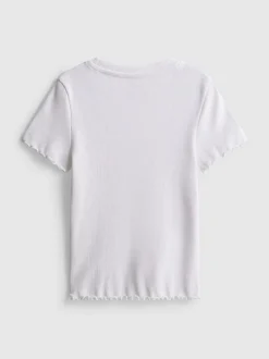 1,5–8 Jahre | Geripptes T-Shirt mit gekräuseltem Saum