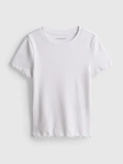 1,5–8 Jahre | Geripptes T-Shirt mit gekräuseltem Saum