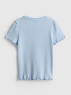 1,5–8 Jahre | Geripptes T-Shirt mit gekräuseltem Saum