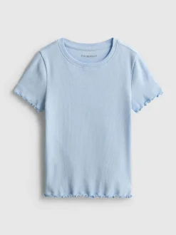 1,5–8 Jahre | Geripptes T-Shirt mit gekräuseltem Saum