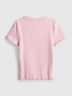 1,5–8 Jahre | Geripptes T-Shirt mit gekräuseltem Saum