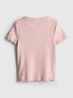 1,5–8 Jahre | Geripptes T-Shirt mit Print und hohem Baumwollanteil