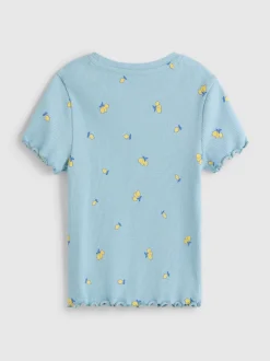 1,5–8 Jahre | Geripptes T-Shirt mit Print und hohem Baumwollanteil