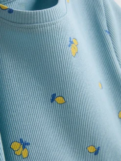 1,5–8 Jahre | Geripptes T-Shirt mit Print und hohem Baumwollanteil