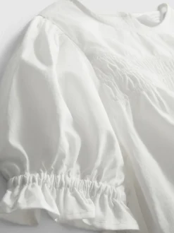 1–9 Jahre | Gesmokte, bestickte Bluse aus reiner Baumwolle