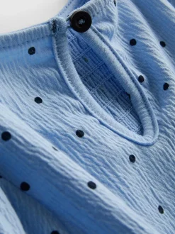 1–9 Jahre | Gesmoktes Kleid in Knitteroptik mit Ballonärmeln