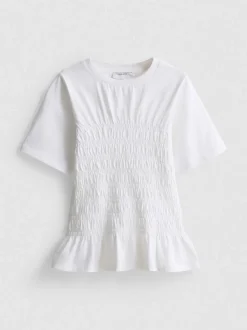 7–15 Jahre | Gesmoktes T-Shirt mit Schößchen