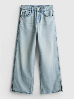 7–15 Jahre | Jeans mit weitem Bein und Schlitz am Saum