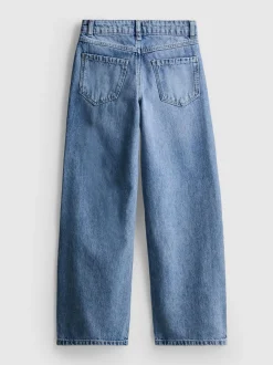 7–15 Jahre | Jeans mit weitem Bein und Blumenstickerei