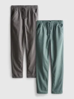 7-15 Jahre | Jogginghosen aus Twill, 2er-Pack