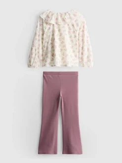 1–9 Jahre | Kragenbluse und ausgestellte Leggings im Set