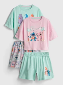 5–15 Jahre | Kurzer „Disney Stitch“ Schlafanzug mit geradem Top, 2er-Pack