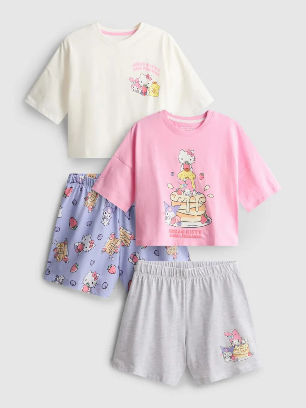 5–15 Jahre | Kurzer „Hello Kitty and Friends“ Schlafanzug, 2er-Pack