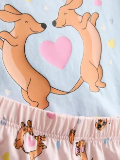 1,5–8 Jahre | Kurzer Schlafanzug mit Hunde-Grafik, 2er-Pack