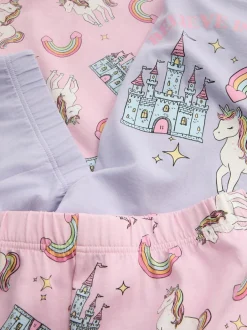 1,5–8 Jahre | Kurzer Schlafanzug mit Einhorn-Grafik, 2er-Pack