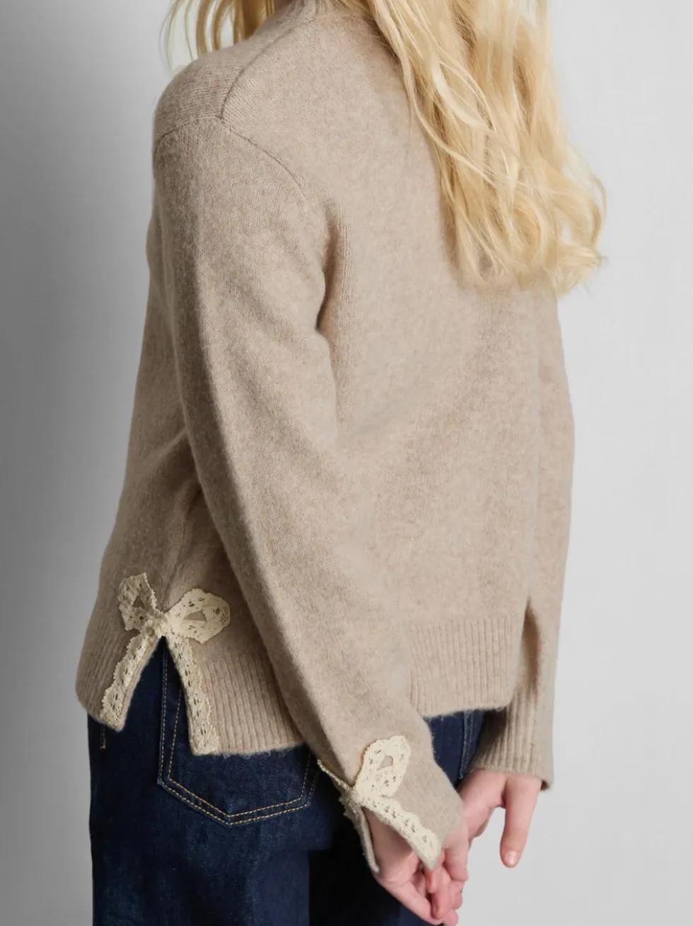 7–15 Jahre | Pullover mit Spitzenbesatz