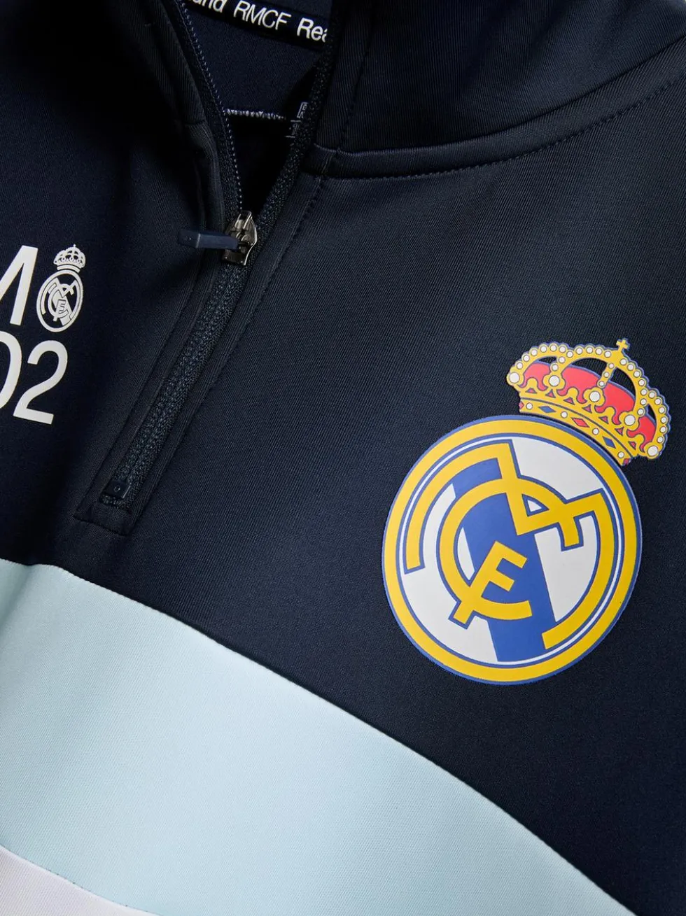 7–15 Jahre | „Real Madrid CF“ Sweatshirt mit halbem Reißverschluss