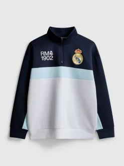7–15 Jahre | „Real Madrid CF“ Sweatshirt mit halbem Reißverschluss