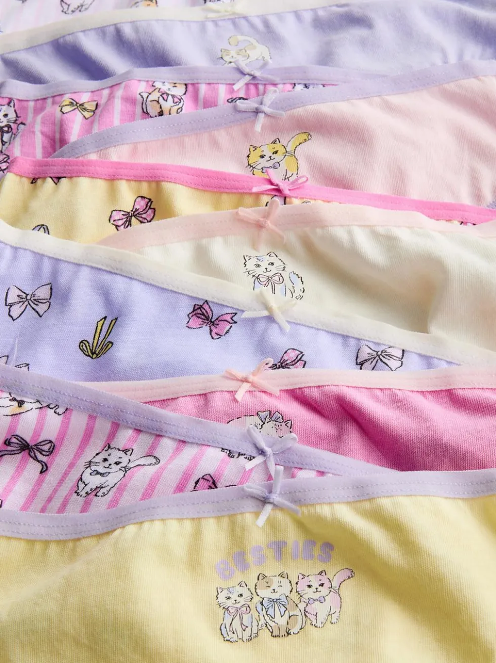 1,5–14 Jahre | Slips aus reiner Baumwolle mit Katzen-Grafiken, 10er-Pack