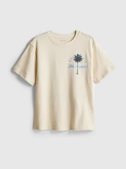 7–15 Jahre | Strukturiertes T-Shirt mit Palmen-Grafik