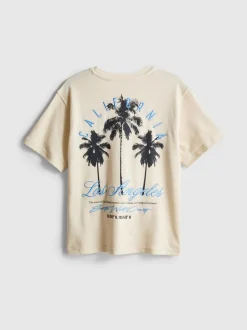 7–15 Jahre | Strukturiertes T-Shirt mit Palmen-Grafik