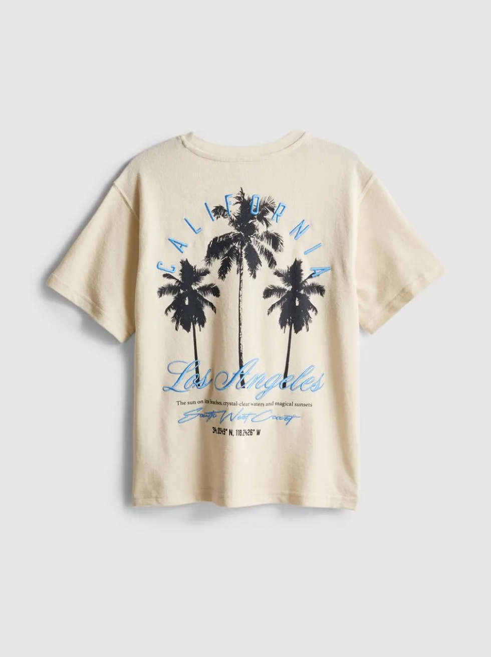 7–15 Jahre | Strukturiertes T-Shirt mit Palmen-Grafik