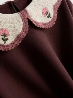 1–9 Jahre | Sweatshirt mit Häkelkragen