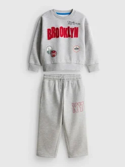 1–9 Jahre | Sweatshirt und Jogginghose mit hohem Modalanteil und „Brooklyn“-Grafik