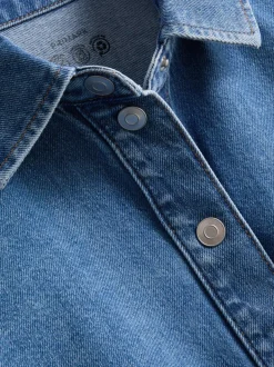 Jeanshemd aus Denim mit geradem Crop-Schnitt