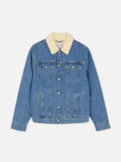 Jeansjacke mit Borgkragen