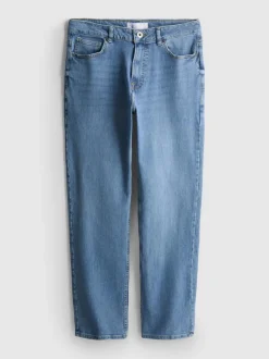 Jeans mit geradem Bein und mittlerer Leibhöhe