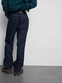 Jeans mit geradem Bein und mittlerer Leibhöhe