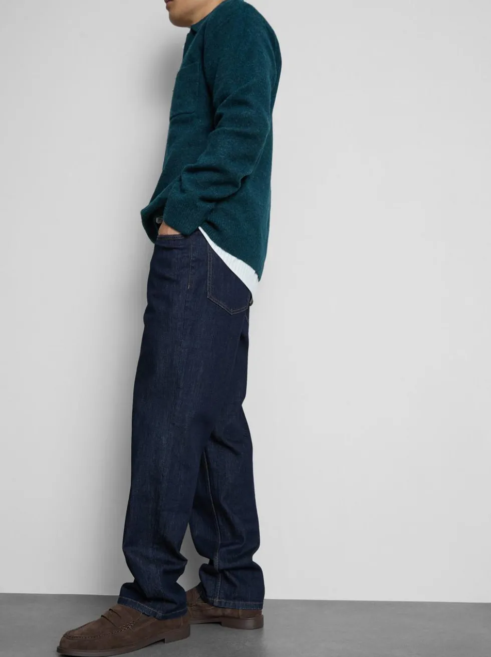 Jeans mit geradem Bein und mittlerer Leibhöhe