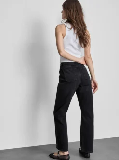 Jeans mit hohem Bund und geradem Bein