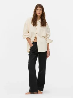 Jeans mit hohem Bund und geradem Bein