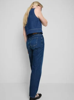 Jeans mit hohem Bund und geradem Bein