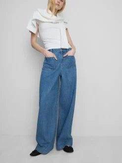 Jeans mit weitem Bein und Vordertaschen