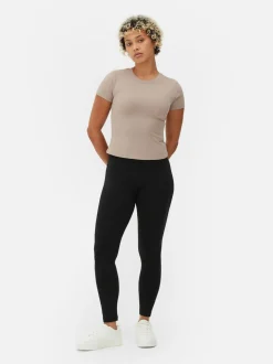 Jersey-Leggings mit hohem Bund